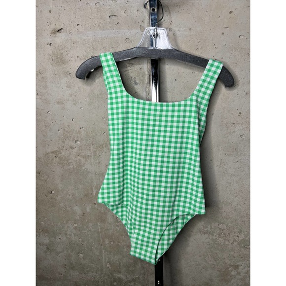 Cossie + Co The Poppy Swimsuit in Bright Green Gingham Sz.4 (1) - Picture 1 of 3